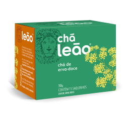 Chá Leão Envelopado Erva Doce - Caixa com 15 saches